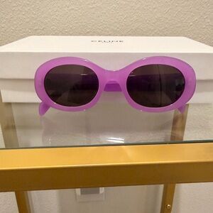 Celine Purple Triomphe Oval Sunglasses